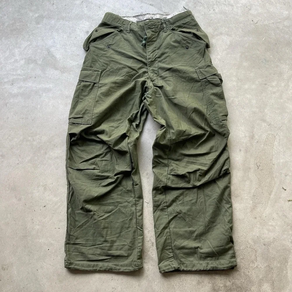 vintage 1970s military pants OG107 green 31x29 M65 US ARMY Cotton vietnam SATEEN